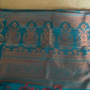 NEW  2 pc Banarasi Silk Sari with pink blouse